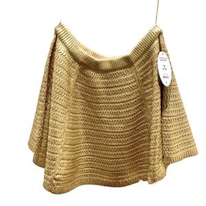 Gold Metallic Crochet Mini Skater Circle Skirt Disneybound Costume 8-10 NWT